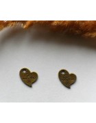 Подвеска металлическая Love is 14*11 мм. Цвет бронза 